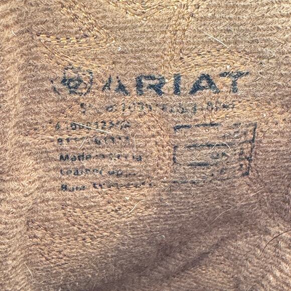 Ariat 4LR Heritage Western Boot Unisex Kid's US 1 Borwn Suede‎ Leather Mid Calf - Picture 9 of 10